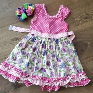 Matilda Jane dress and made to match hair bow